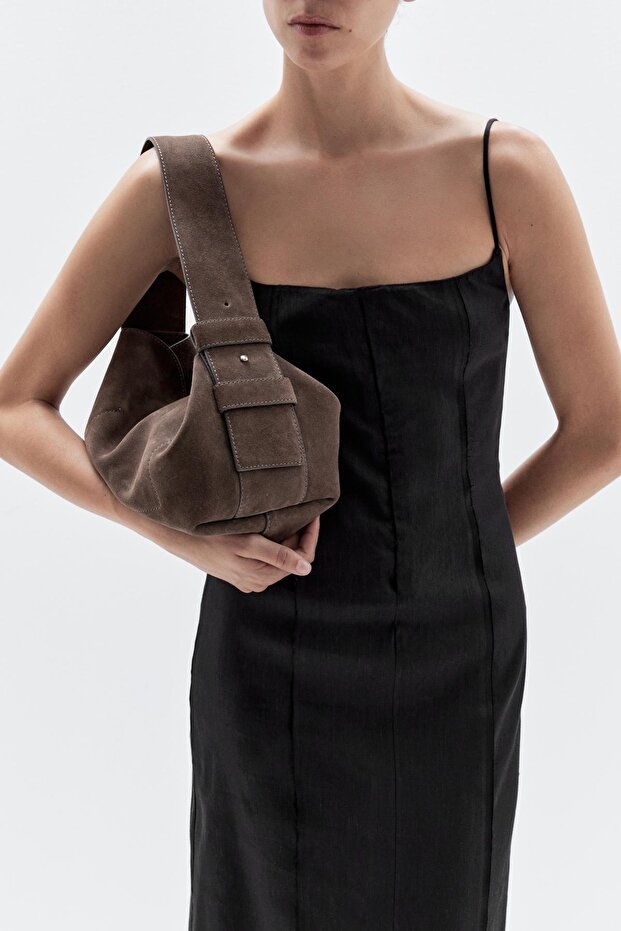 Süet omuz çantası - 2