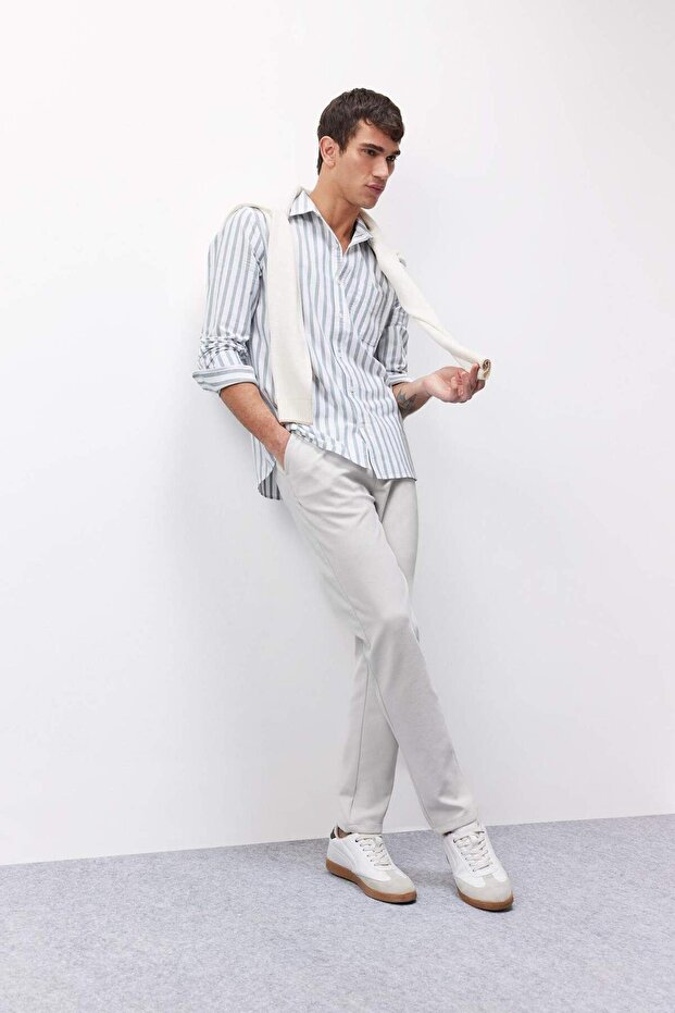 Jogger Pantolon Esnek Basic Düz Beli Bağcıklı Cepli Düz Paça C6022ax25sp - 2