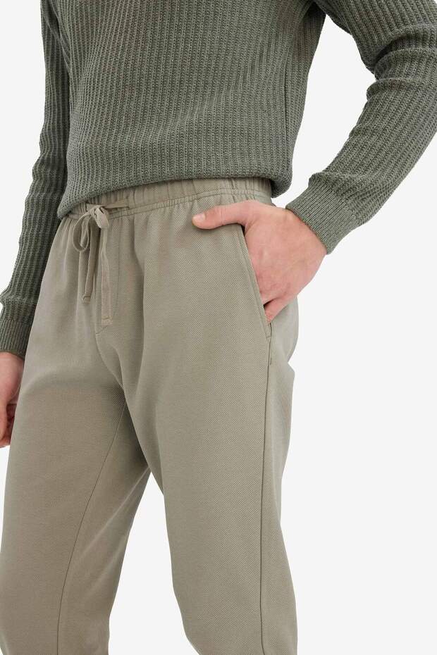 Jogger Pantolon Esnek Basic Düz Beli Bağcıklı Cepli Düz Paça C6022ax25sp - 6