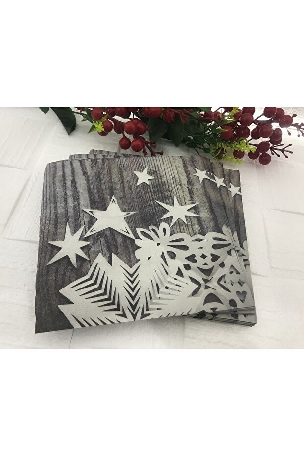 Yıldız Detaylı Kağıt Yılbaşı Peçetesi 20 Adet - 2