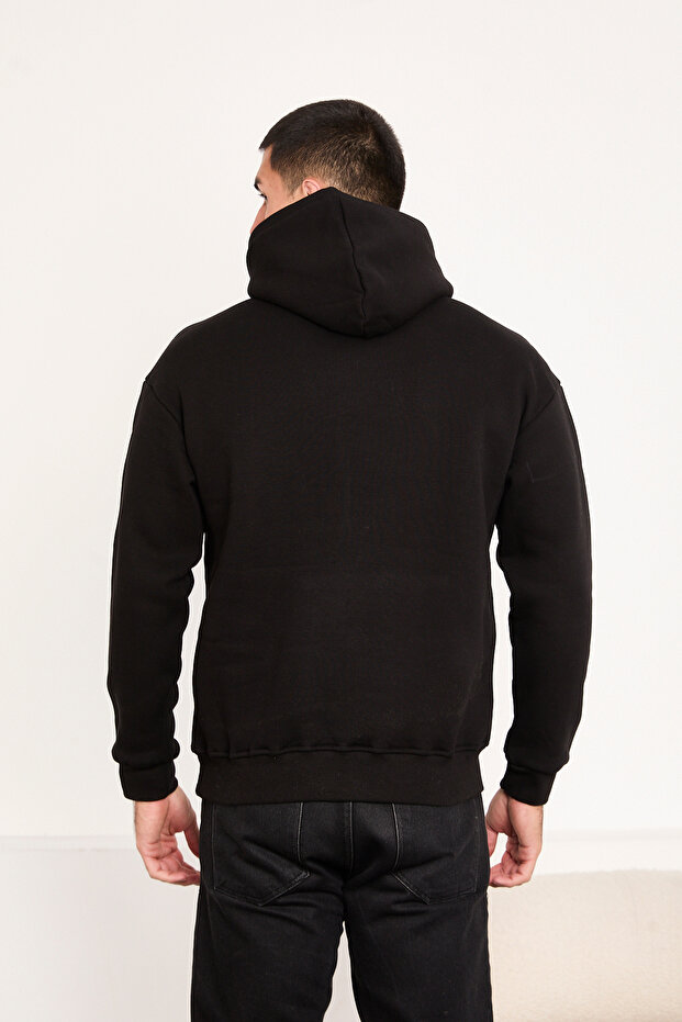Kapüşonlu Basic Oversize Erkek Sweatshirt - 5