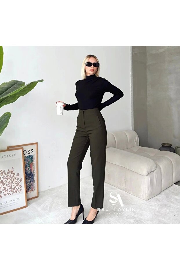 Flatolu Pantolon - Haki - 3