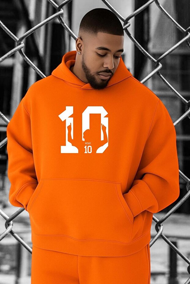 سويت شيرت مقاس كبير مطبوع عليه رقم 10