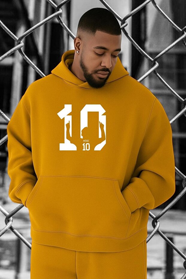 سويت شيرت مقاس كبير مطبوع عليه رقم 10