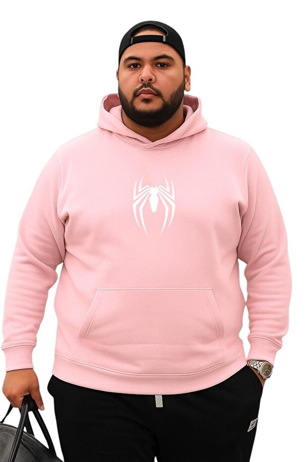 سويت شيرت مقاس كبير مطبوع عليه عنكبوت