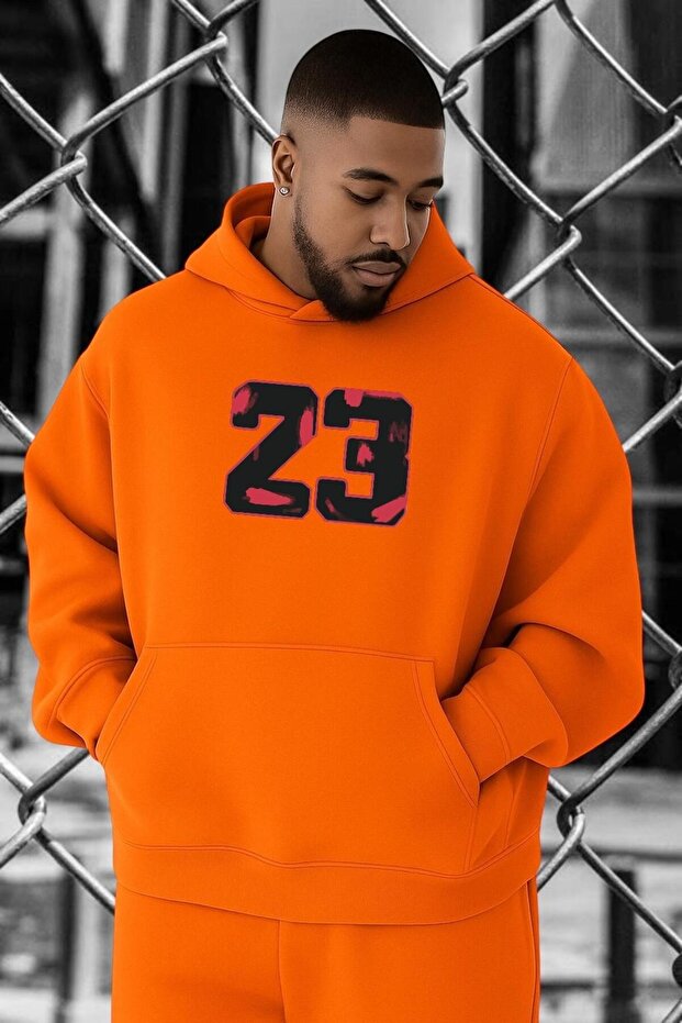 سويت شيرت مقاس كبير مطبوع عليه 23