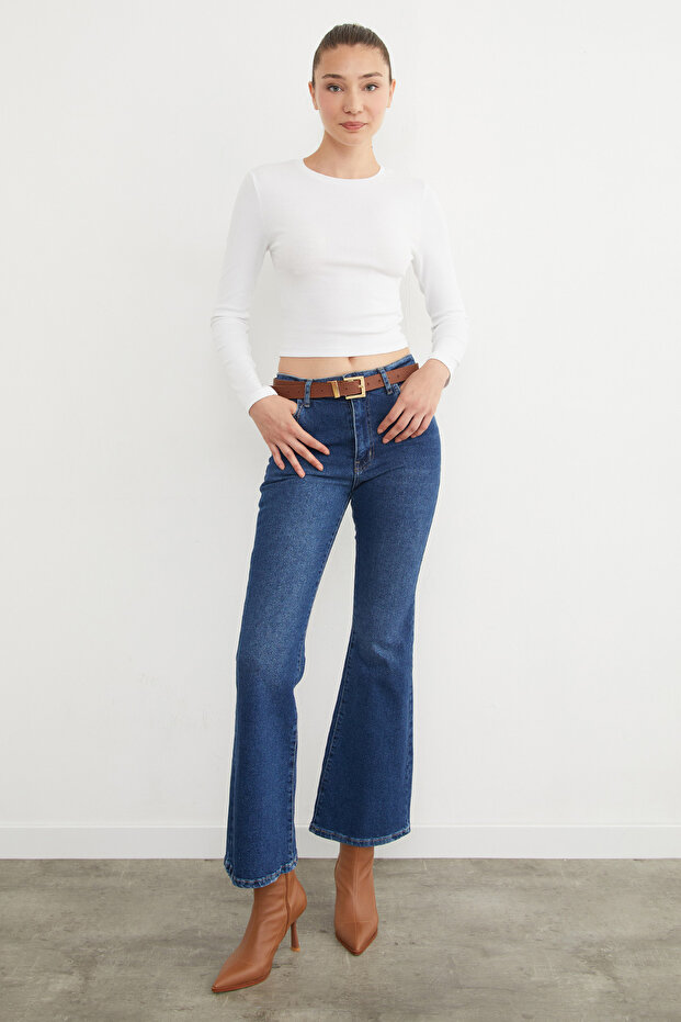 Body Crop Basic Crew cu mânecă lungă - 3