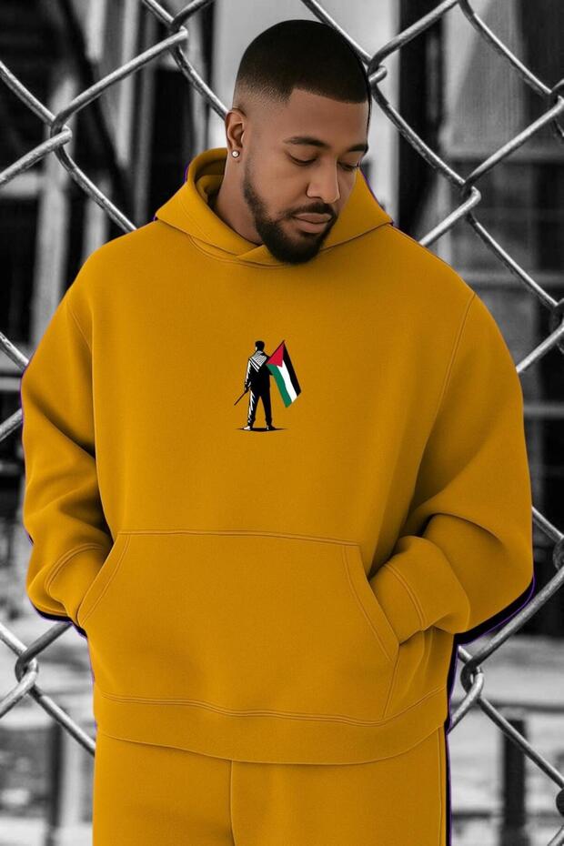 سويت شيرت كبير الحجم مطبوع عليه فلسطين