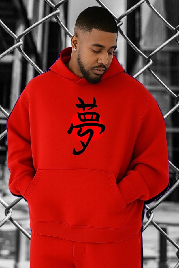 3 Yarn Combed Cotton Far East Printed Large Size Sweatshirt