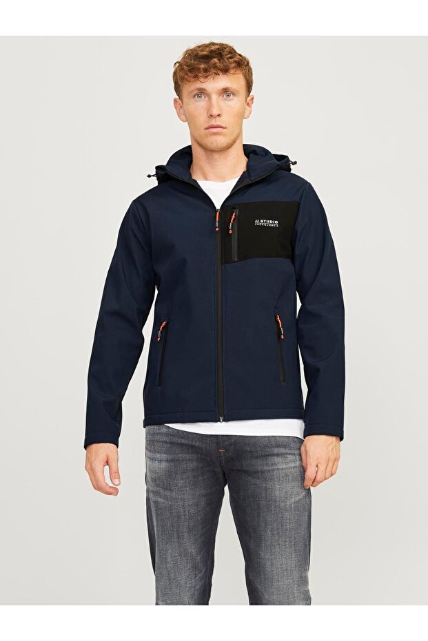 JJTAYLOR SOFTSHELL JACKET Navy - 1