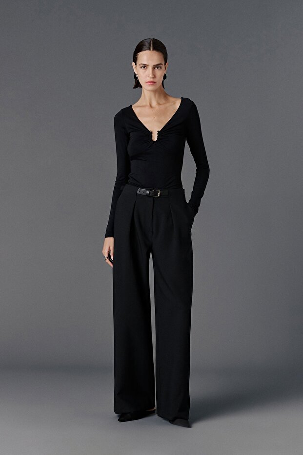 Wide Leg Pants with Belt