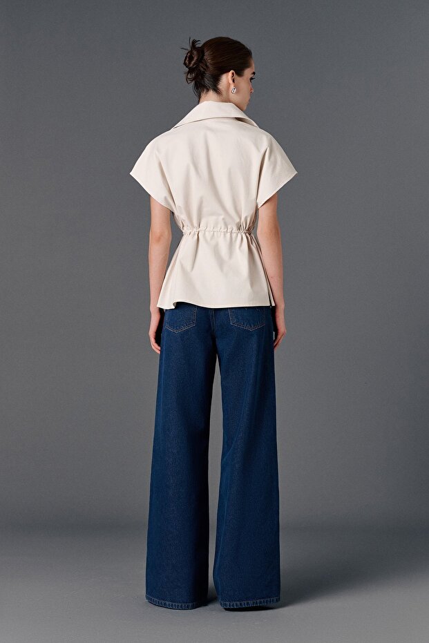 Elastik bel kısa yelek - 6