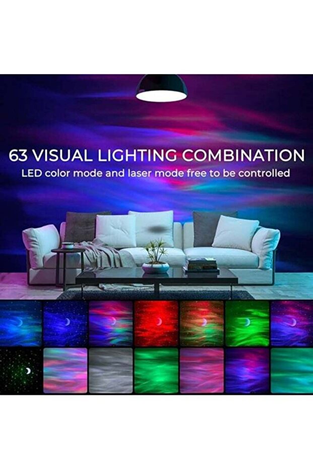 Starry sky projector with Bluetooth speaker, USB interface, Bluetooth timer function, home theater. - 5