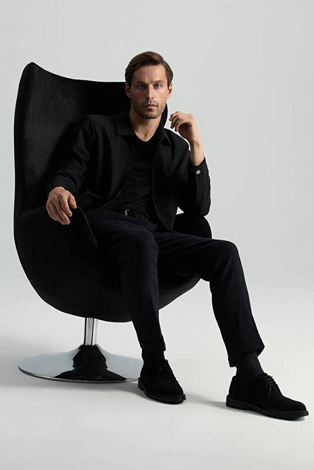 Siyah V Yaka Basic T-Shirt - 6