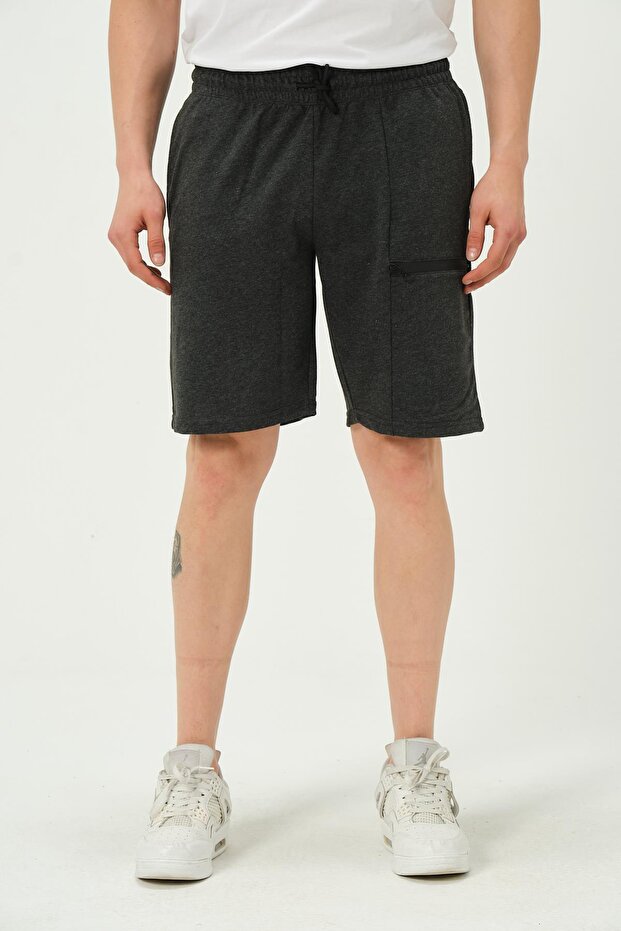 Men's Zipper Detailed Shorts Anthracite