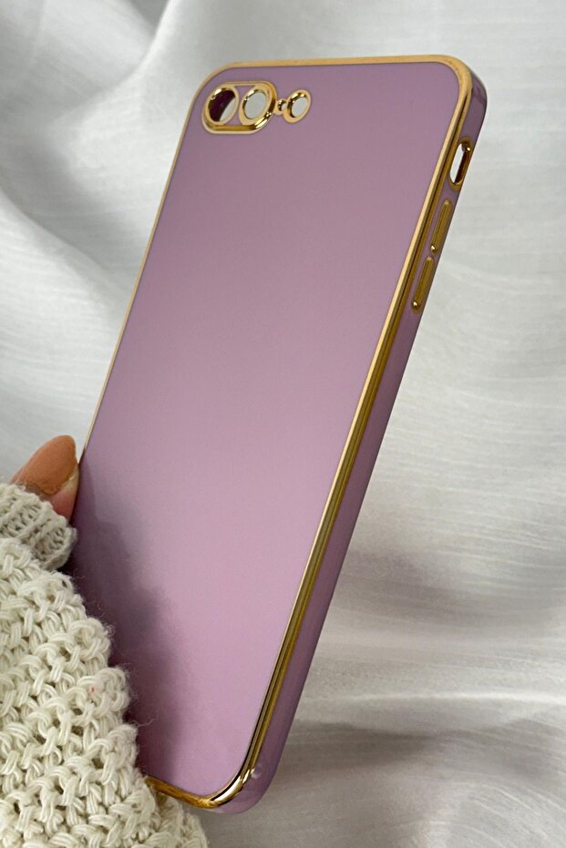 Soft Bark Case with Shiny Edge Gold Detail, Compatible with iPhone 7 Plus and 8 Plus - 4