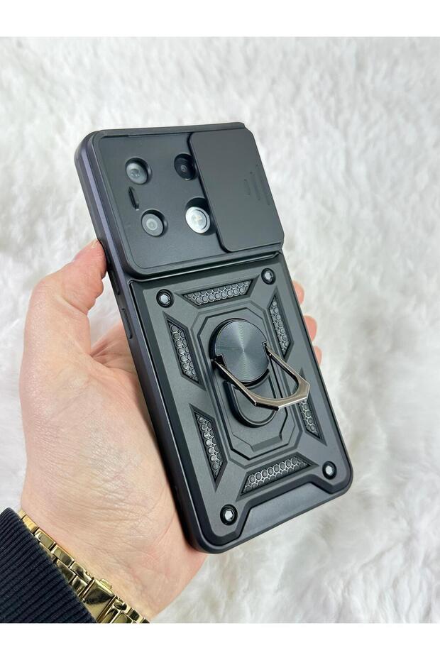 Redmi Note 13 Pro 4G - حافظة خزان مع حامل حلقي منزلق لحماية الكاميرا - 5