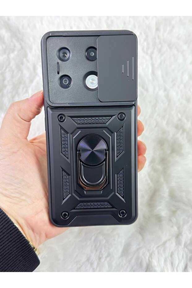 Redmi Note 13 Pro 4G - حافظة خزان مع حامل حلقي منزلق لحماية الكاميرا - 4