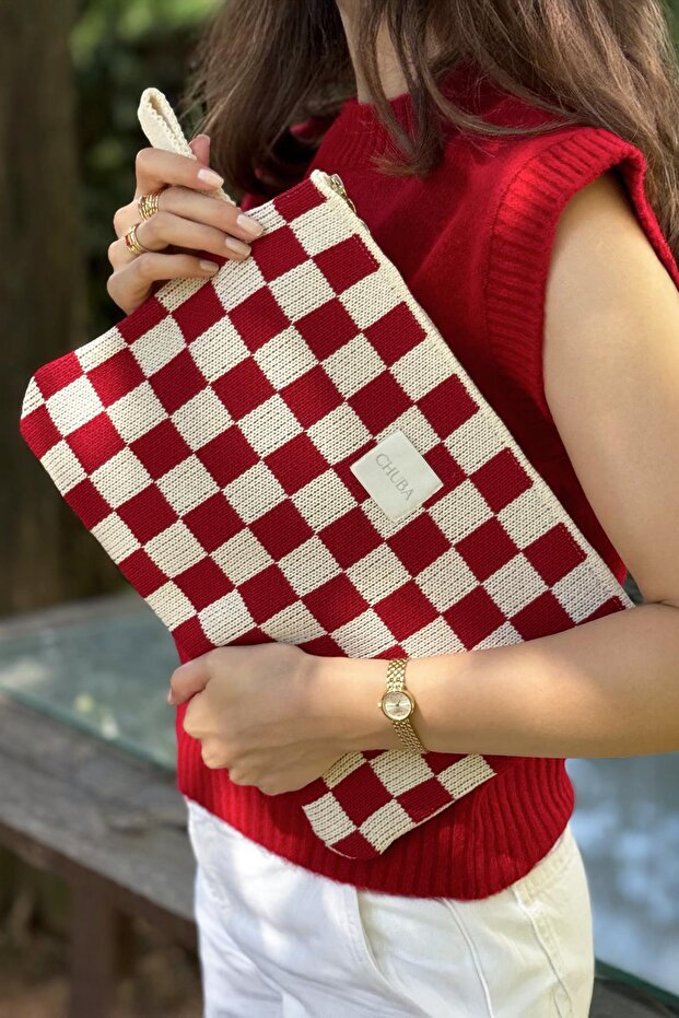 Lady Patterned Knitwear Laptop & MacBook & Tablet Case 13"-14" Inch Compatible Red-Vanilla Chax822