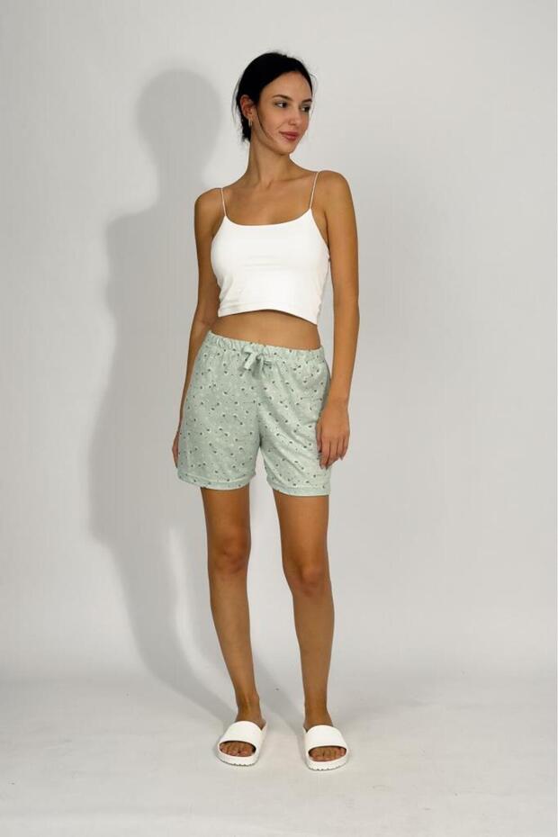 Women's Four Seasons Polyviscose Ribbon Shorts, Green