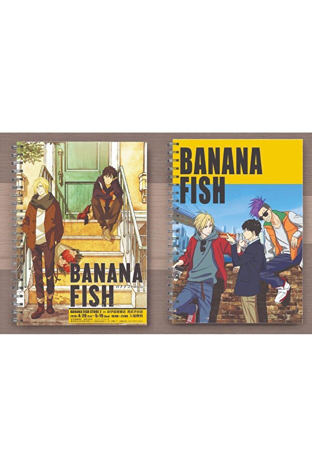 قطعتان من دفتر ملاحظات حلزوني مقاس A5 من سلسلة Banana Fish Anime مقاس 50 ورقة