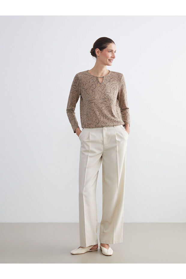 طاقم الرقبة منقوشة بلوزة - 3