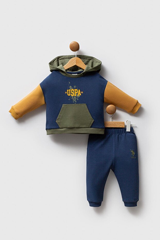 U.S. Polo Assn. Baby Boy 2-Piece Set K.Indigo - Mustard
