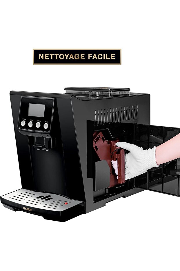 Fully Automatic Espresso Coffee Machine with Bean Grinder and LCD Display - 4