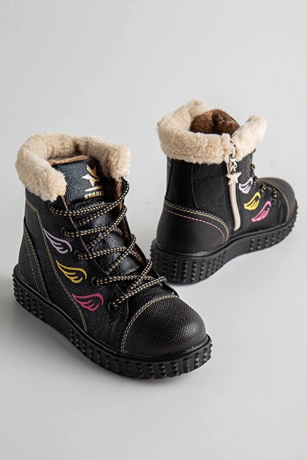 Premium Quality Lace-Up Warm Furry Waterproof Children's Boots