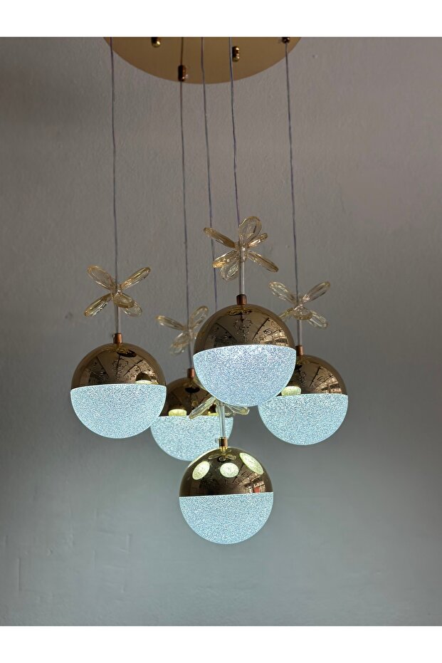LAMİRA AYDINLATMA 5 TOLU LED AVİZE MODELİMİZ - 4