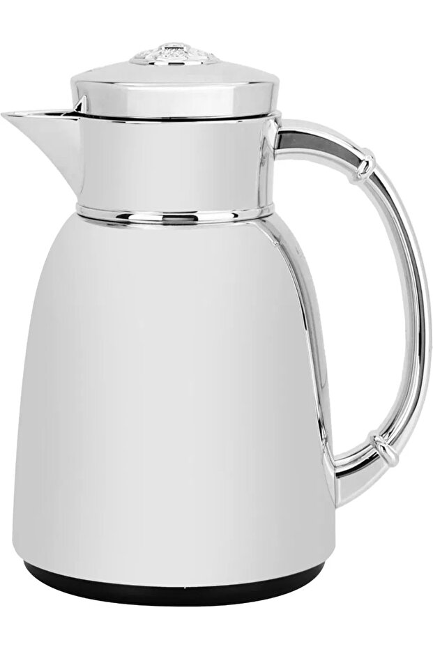 ترمس، 650 مل، وعاء داخلي زجاجي، غلاف خارجي بلاستيكي - فضي - 1