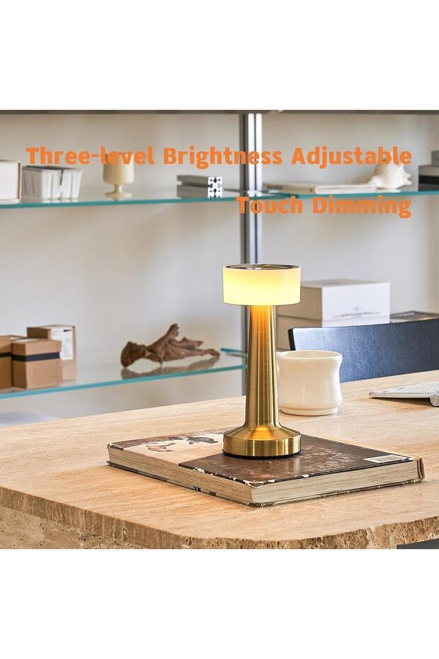 New LED Rechargeable Portable Cordless Table Lamp with 8-Levels Brightness, Touch Lamp, Nightstand L - 5