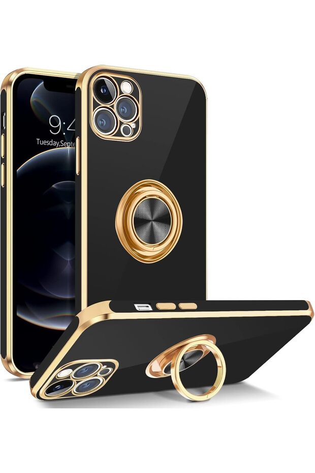 New Case Compatible for iPhone 12 Pro Case with 360° Ring Holder, Shockproof Slim Kickstand Magneti
