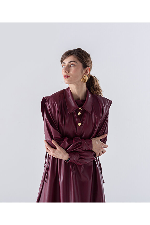 Deri Kumaş Elbise - 2