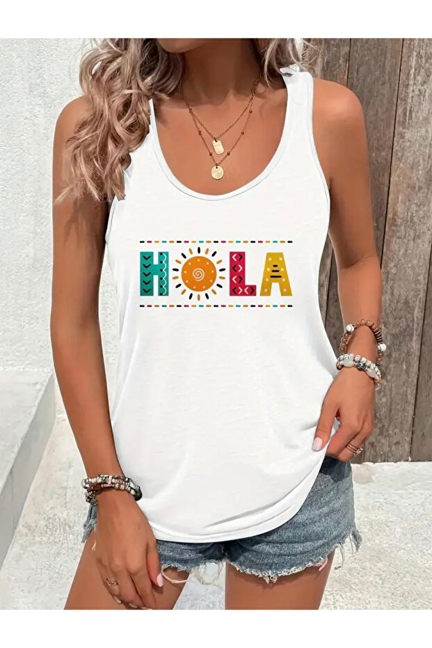 تي شيرت نسائي مطبوع من HOLA