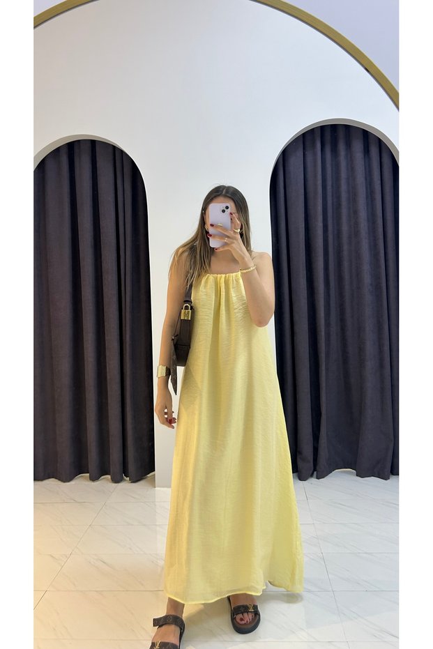 فستان شيفون بحزام حبل