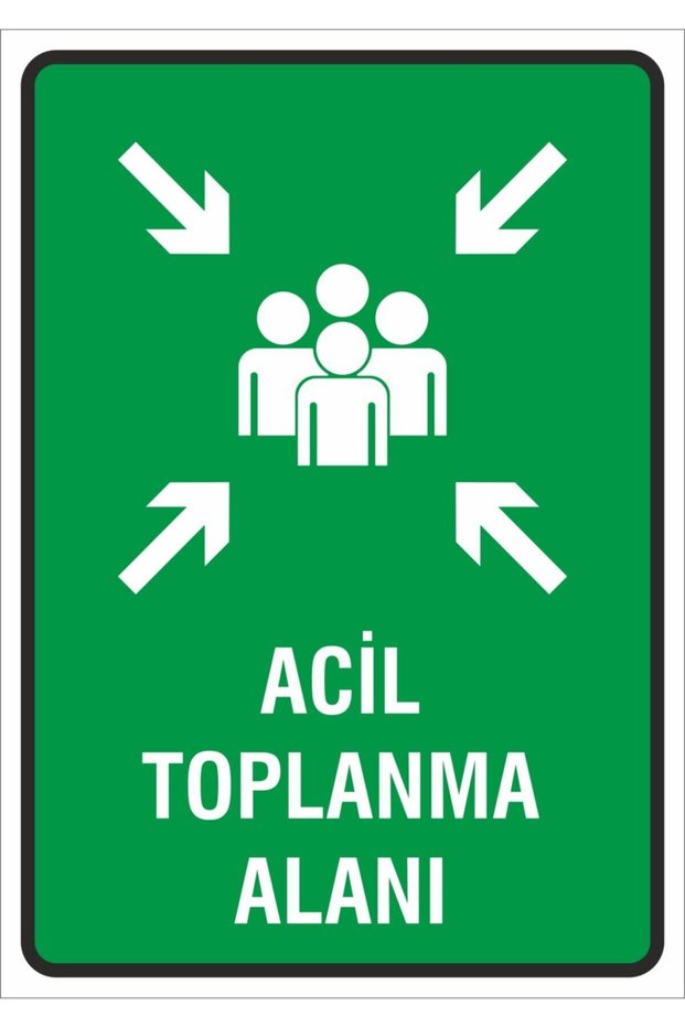 Work Safety Warning Sign (Emergency Assembly Area) 24X34 Cm. (Fd 2434 001 Pvc Easy Assembly)