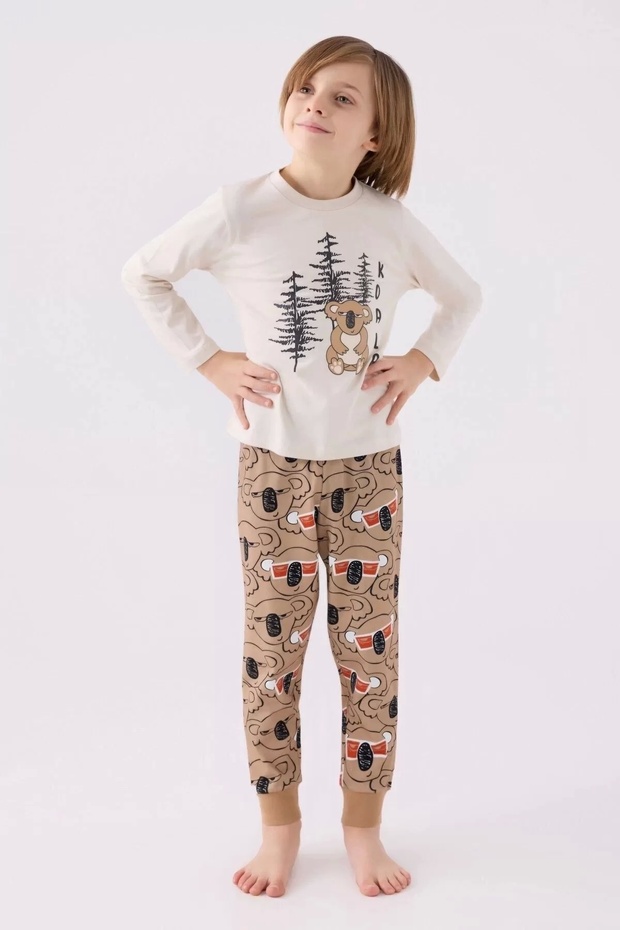 بدلة مزدوجة للأولاد - بيج - 1