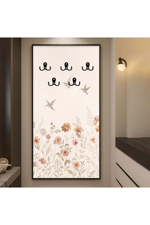 Modern Canvas Clothes Hanger with Hollow Silver Frame