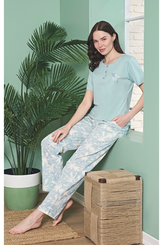 Anti-Wrinkle Fabric Short Sleeve Women's Pajama Set