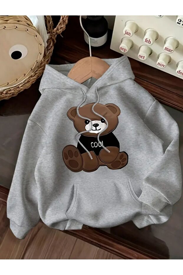 سويت شيرت مطبوع عليه COOL BEAR مقاس كبير