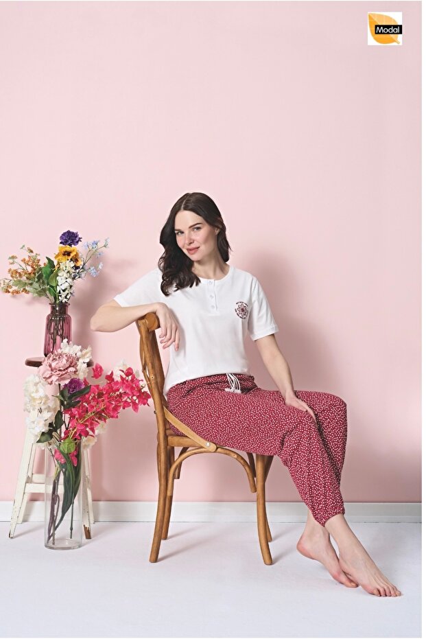 Anti-Wrinkle Fabric Short Sleeve Women's Pajama Set