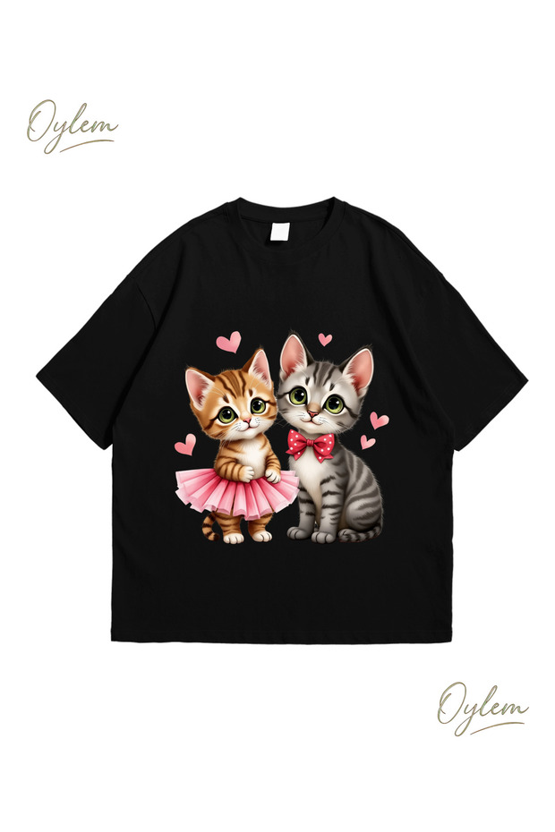 Tatlı Çift Oversize Unisex Tişört