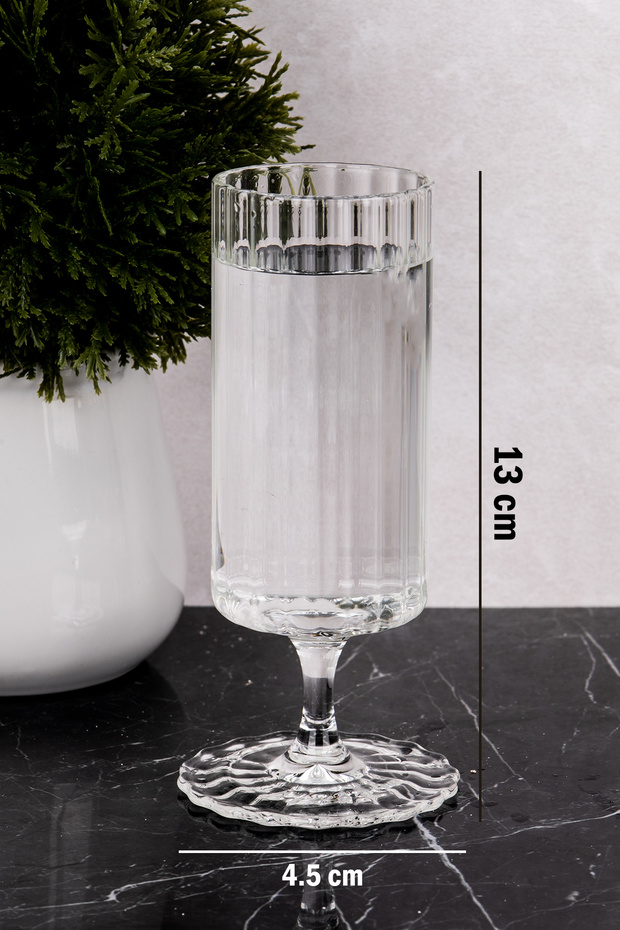 6 Adet Modern Cam Kahve Yanı Su Bardağı Bardak 120 ml - 3