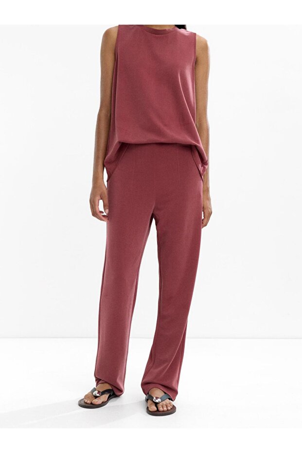 Elastik belli pileli pantolon - 2