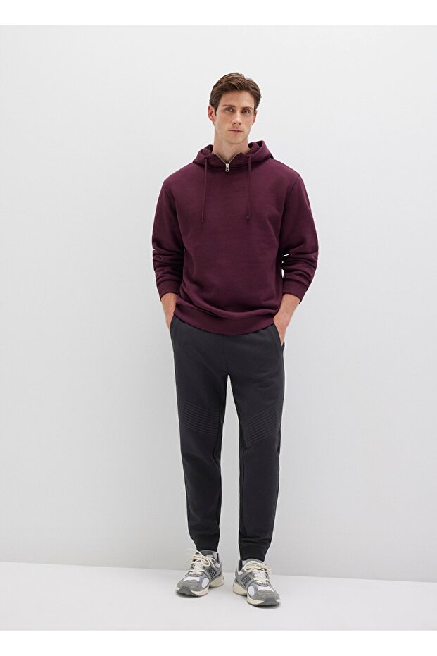 normal bel , slim straight lastikli paça basic eşofman altı - 1