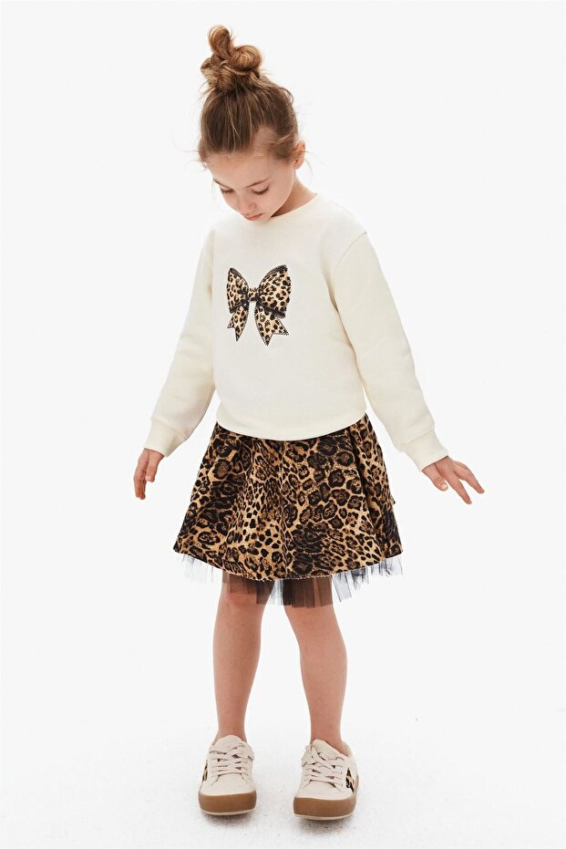 Girl's Leopard Skirt Brown 59524