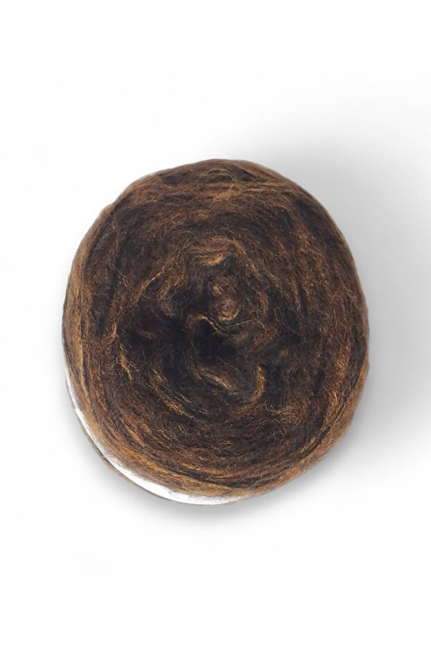 Deserto, Siyah, acı kahve, camel renkleri karışımı, 3 kat angora, tasarım örgü ipi (200 gr.) - 3