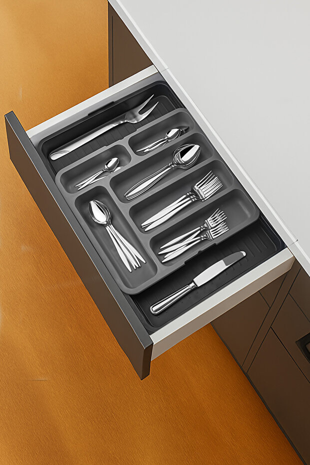 Double-Sided Drawer Pull-Out Retractable Sliding Cutlery Organizer Extendable Organizer Drying Basket