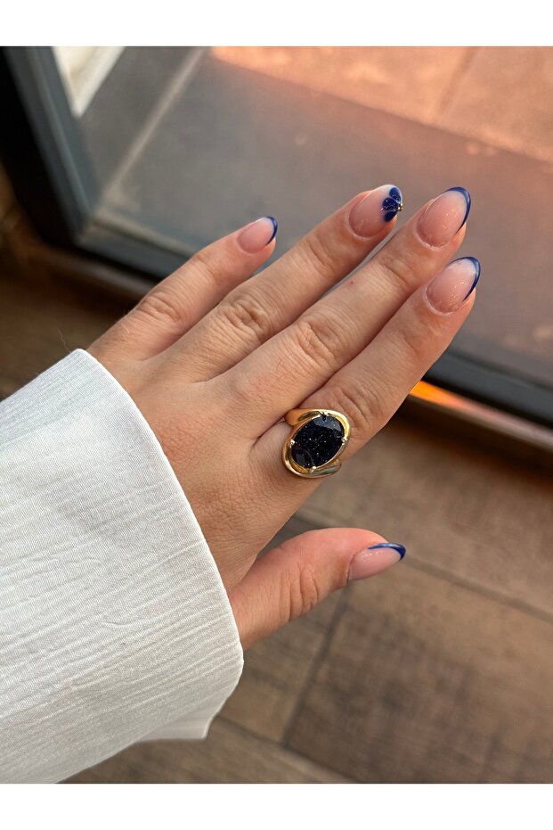 خاتم حجري كبير عتيق قابل للتعديل - 1